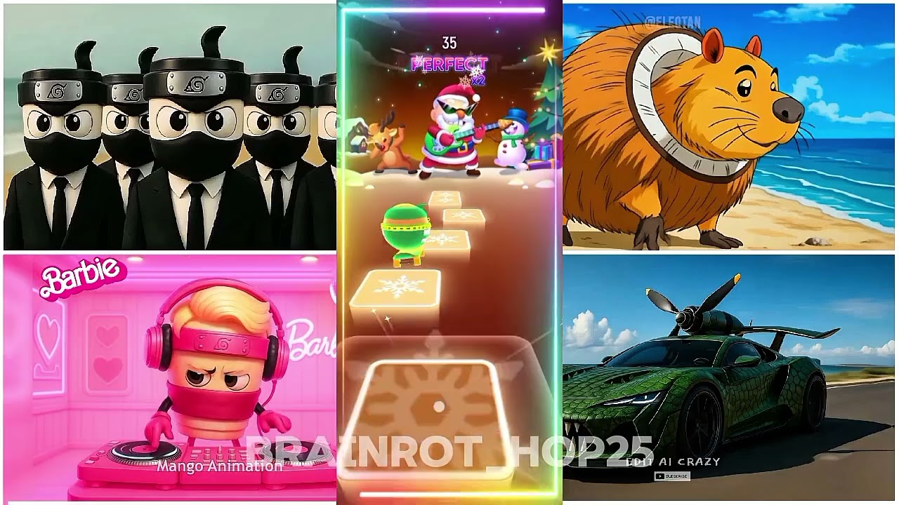 BRAINROT ANIME 🆚 BRAINROT ZOMBIE 🆚 BRAINROT EXTINCTION 🆚 BALLERINA - Tiles Hop EDM Rush!