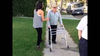 Cute Old Man Gets A Kiss