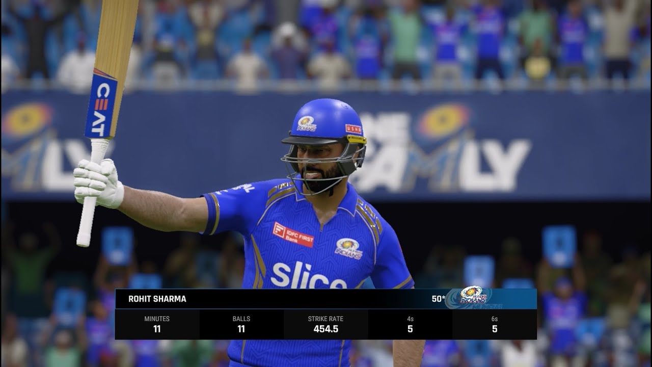 mi-vs-kkr-ipl-2024-hard-difficulty-cricket-24-rohit-sharma-hit-56-runs