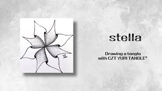 유리탱글과 젠탱글® 패턴 그리기 No.51 [Stella] / Drawing a tangle with CZT YURI TANGLE®️