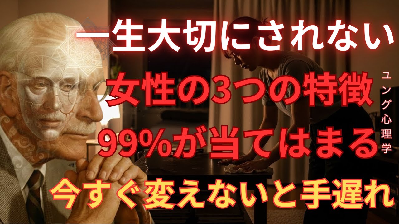 【衝撃】男性に一生大切にされない女性の3つの特徴｜今すぐ変えないと手遅れ｜カール・ユング「ユング心理学」「分析心理学」「無意識」「無意識」