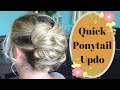 How to do a quick ponytail updo - Easy messy updo hairstyle