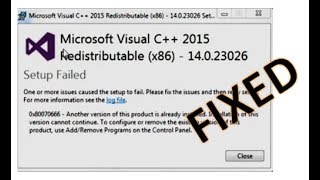 Microsoft Visual C 15 Redistributable Setup Failed 0x How To Fix Youtube