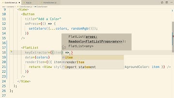 [React Native + Hooks]  Showing Colors with a FlatList