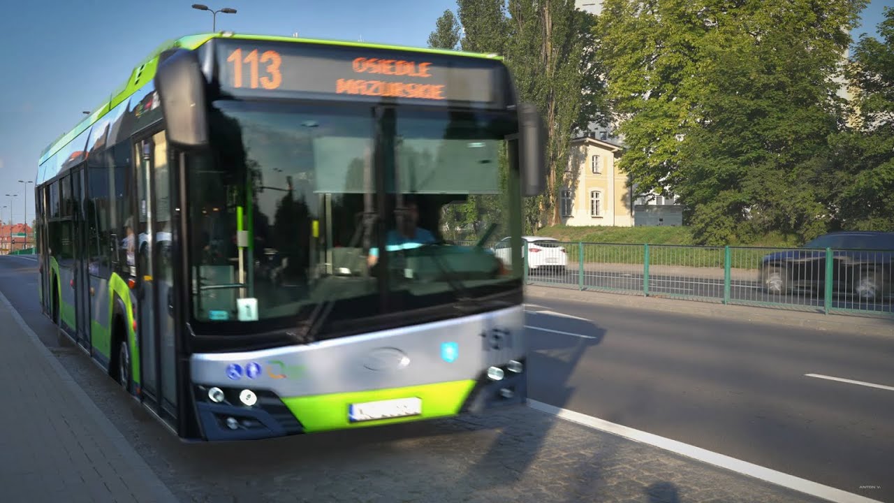 Poland, Olsztyn, bus 113 ride from Osiedle Podgrodzie to Plac Bema
