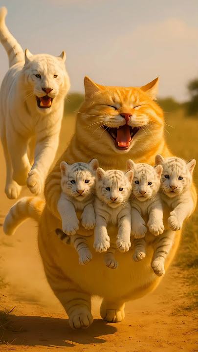 Ai animated orange fat cat funny video #pets #funny #wildlife