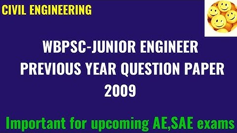 WBPSC-JUNIOR ENGINEER- 2009|| Previous years paper|| Explained in Bengali|| Full paper covered