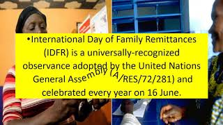 International Day of Family Remittances - June  16 2026 Five Facts About Family Remittances