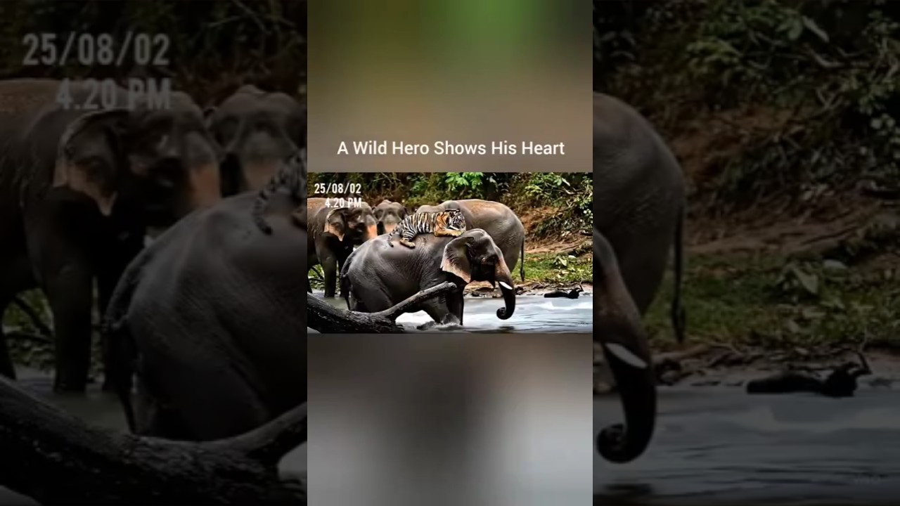 A Wild Hero Shows His Heart – Elephant Rescues Tiger Cub in Stunning River Drama