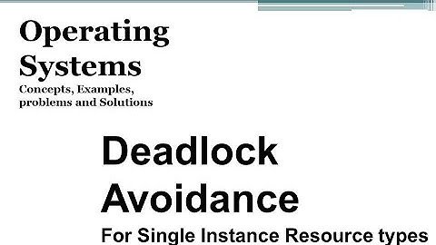 Deadlock handling methods: Deadlock avoidance for single instance resource types