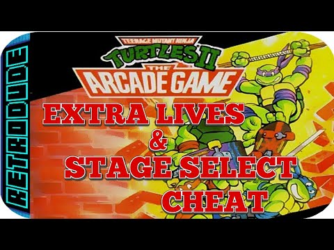 Tmnt 2 the arcade game NES cheat {extra lives & stage select}