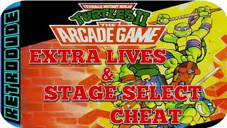 Tmnt 2 the arcade game NES cheat {extra lives & stage select} screenshot 3