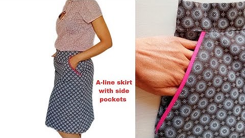 DIY A-line skirt with side pockets| how to make side pockets| how to make an A-line skirt