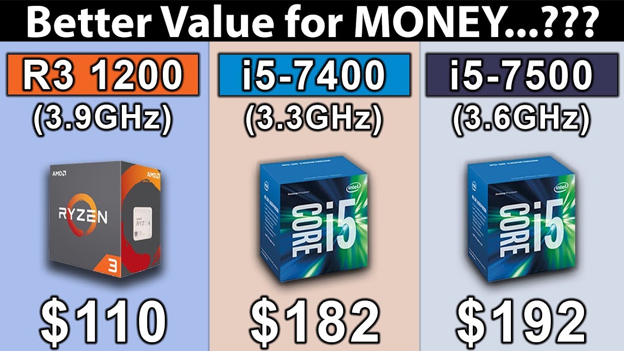 Ryzen 3 10 3 9ghz Vs I5 7400 3 3ghz Vs I5 7500 3 6ghz Which Is A Better Value For Money Youtube