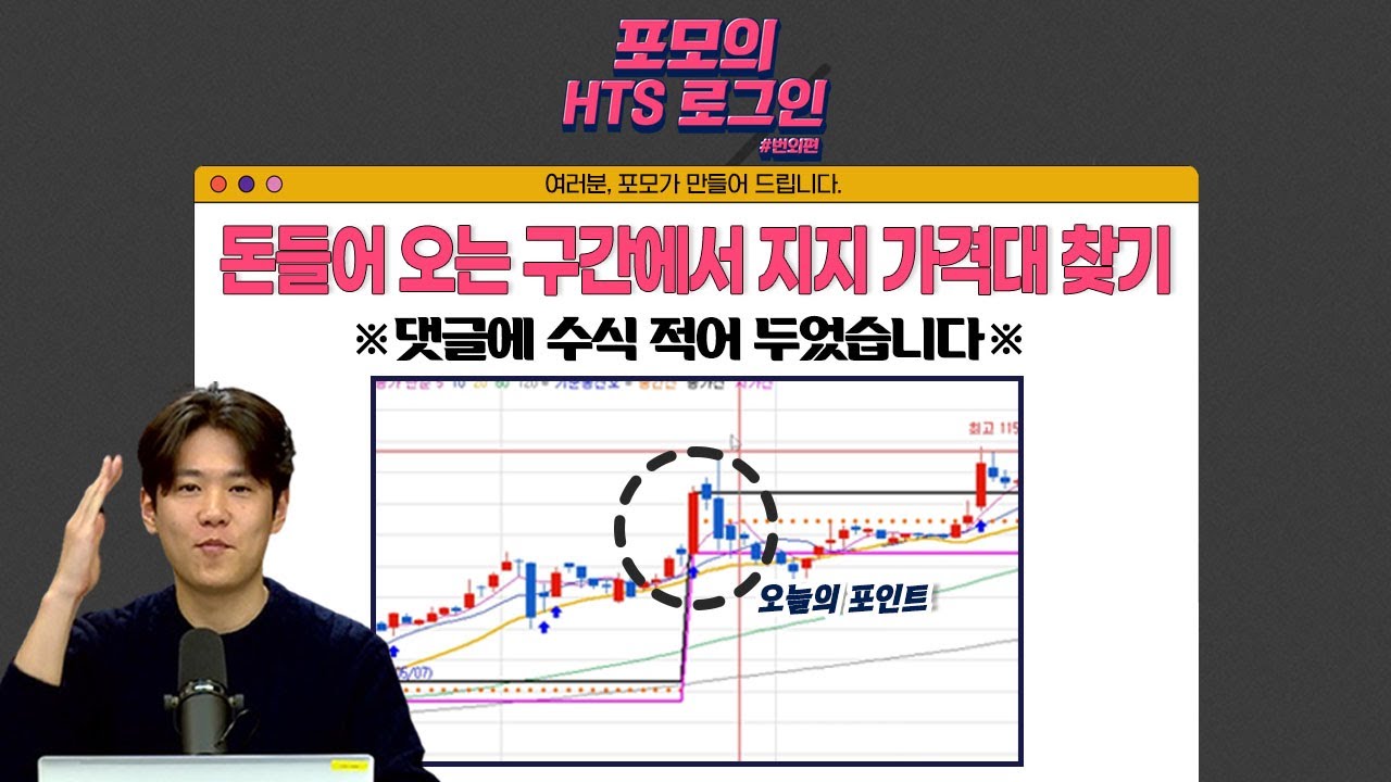 ⁣??‍?열여덟번째 궁금증 '기준봉에 시가, 종가, 중간값 표시하기' HTS에 대한 궁금증! 포모가 해결해 드립니다. [포모의 HTS 로그인 번외편]