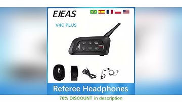 Best Products You Should Know! EJEAS V4C Plus Football Referee Bluetooth Intercom Earphones 1500M