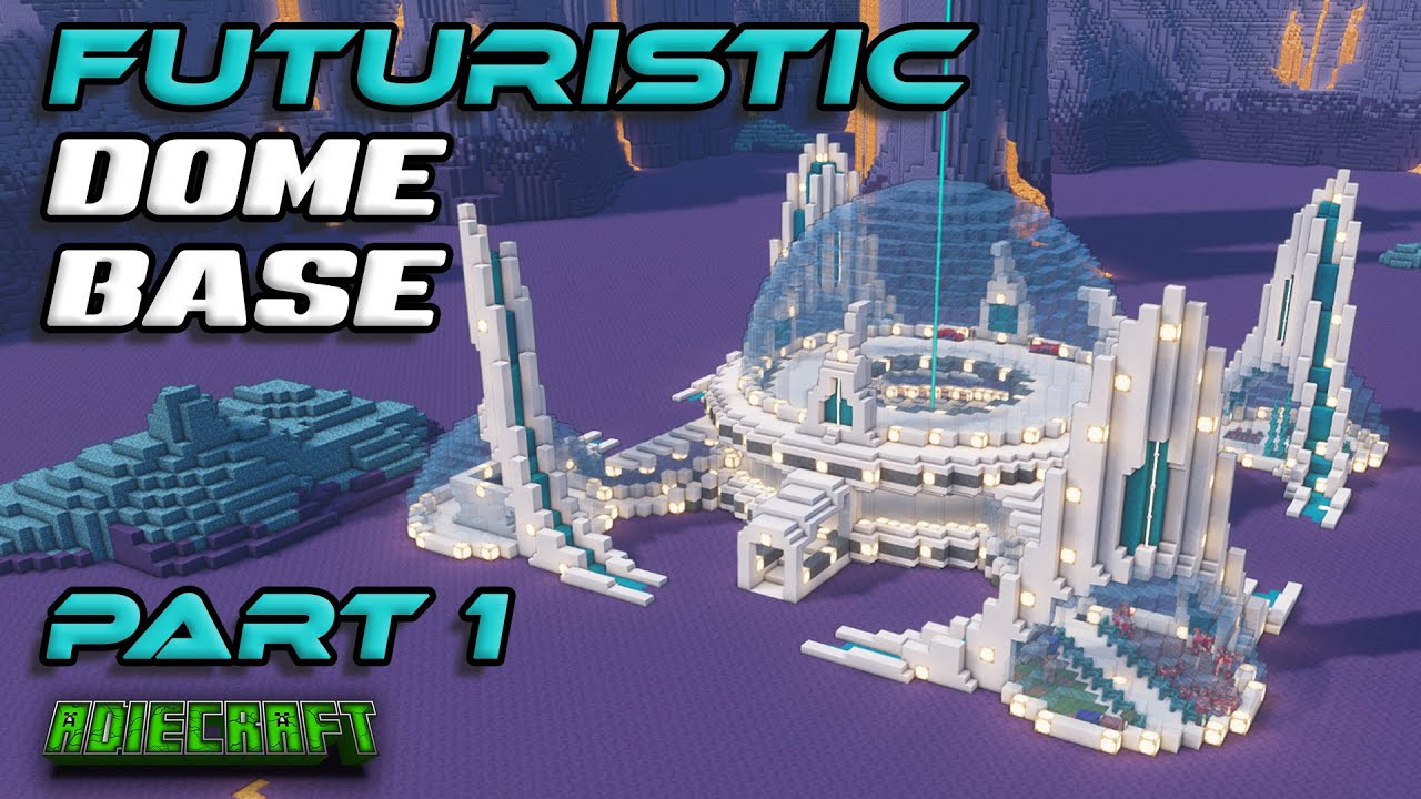 TUTORIAL - Large Minecraft Futuristic Base PART 1 - Futuristic