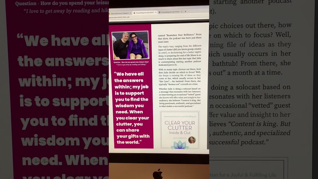 Clear Your Clutter Inside & Out Featured Podcast Magazine #clutter #podcastshow  #declutteryourlife