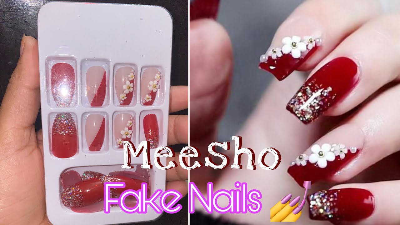 Fake nails Meesho review try on honest review 💅😱 YouTube
