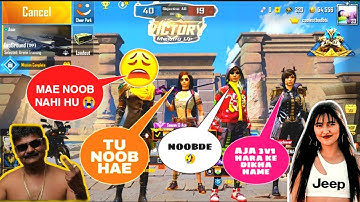 Random Conqueror Player Call Me Noob 😩 I challenge for 1v3 in Room | Pubg Mobile