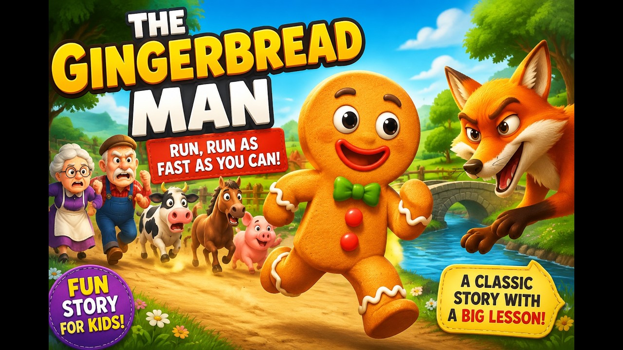 The Gingerbread Man Run, Run as Fast as You Can! Animated Story for Kids