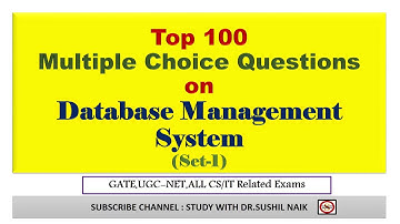 Top 100 Multiple choice questions on DBMS(set-1)