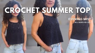 Evening Mist Top | Crochet Lace Top Tutorial (XS–5XL)