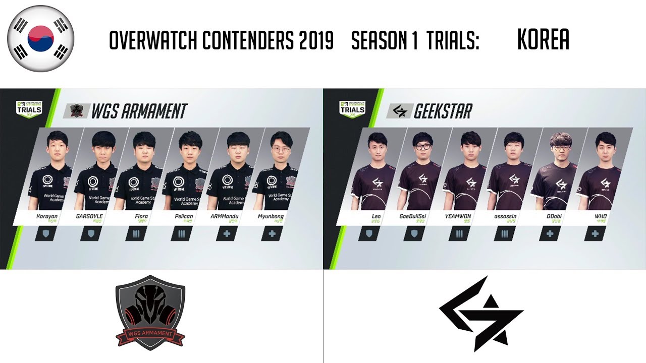 [KR] WGS Armament vs GEEKSTAR (Part 1) | OWC 2019 S1 Trials: Korea
