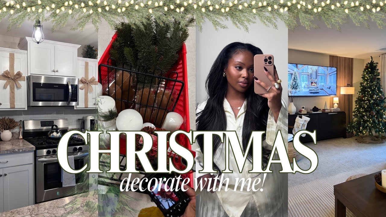 CHRISTMAS DECORATE WITH ME 2024 | cozy minimal Christmas decor + budget friendly decor ideas