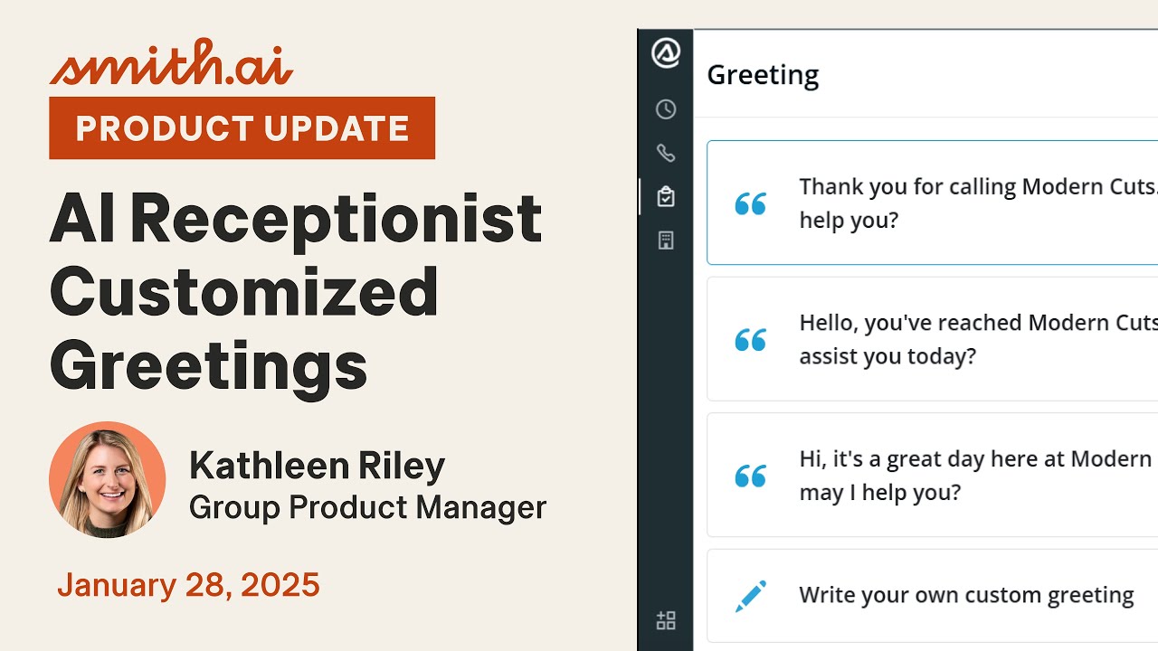 How to customize AI Receptionist greetings and endings