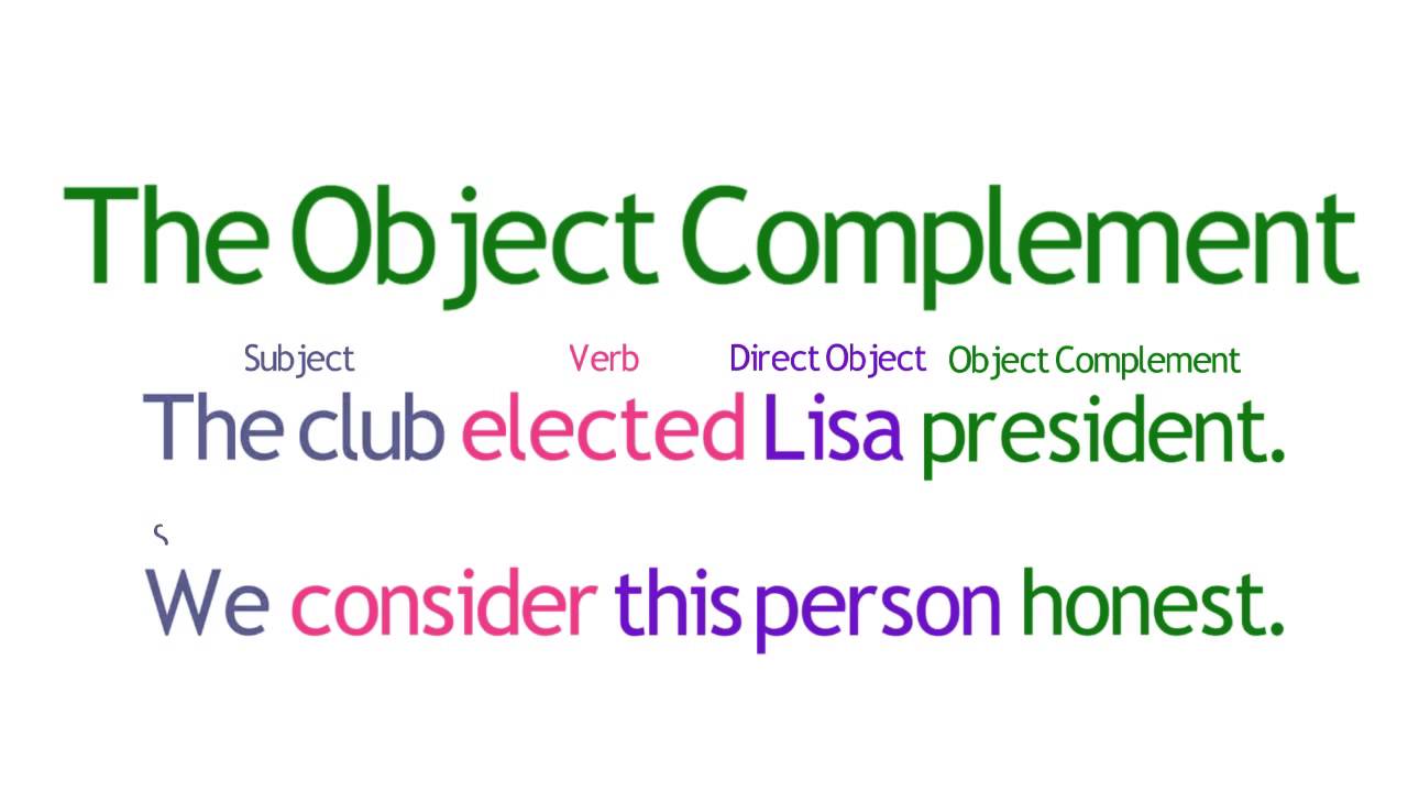 Object Complement Noun Worksheet