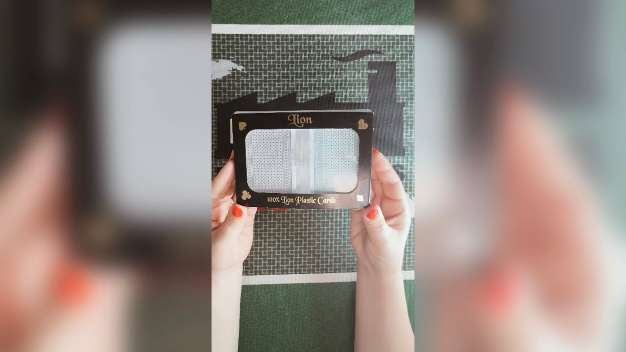 Lion red blue playing cards | marked cards Lion for rummy with 2 decks double marking center border