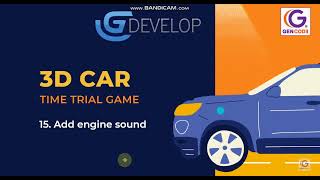 GDevelop 3D car time trial 15 Add engine sound
