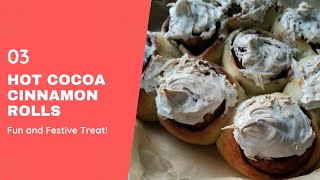 Mint Hot Cocoa Cinnamon Rolls with Marshmallow Topping| Fun and Festive Sweet Treat!