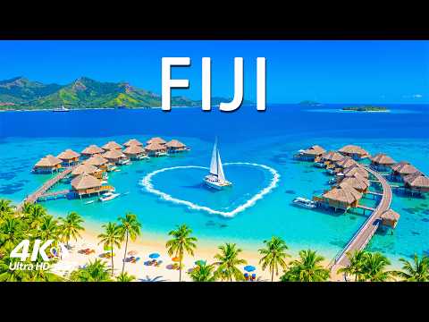 [4K] Fiji 🇫🇯 Turquoise Lagoons, Tropical Beaches & Island Paradise | Deep House 4K UHD