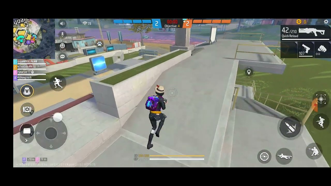 free fire login and playing YouTube