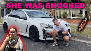 Secretly Lowering my Girlfriends Car while she's at work
