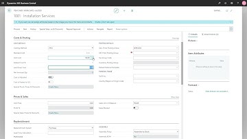 Dynamics 365 Business Central - How to Create an Inventory Service Item