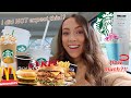 Letting The Person IN FRONT of Me DECIDE What I Eat for 24 Hours Challenge! McDonalds, KFC, Starbuck