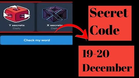 19-20 Dec Secret Code|| Code of Y Secret Not Pixel||