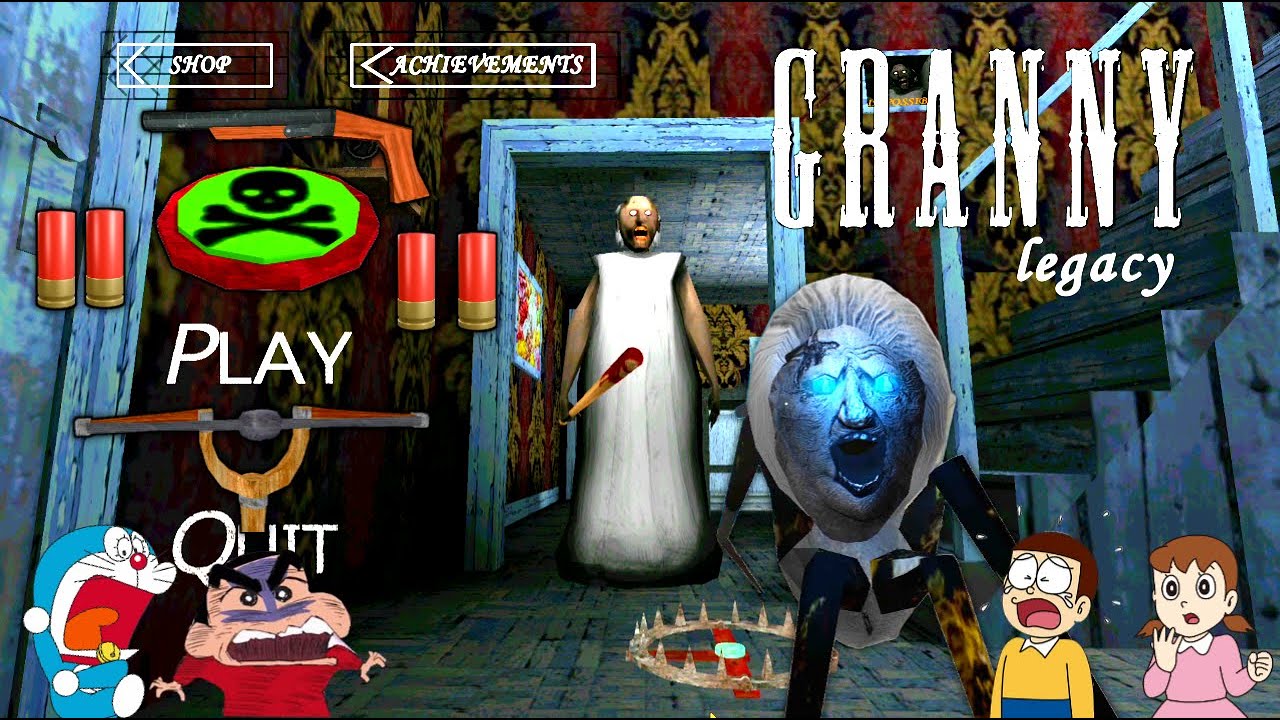 Granny Legacy in Granny 3 Enhanced Atmosphere | Full Gameplay With Shinchan and Nobita