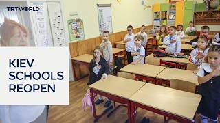 Ukrainian children return to school in Kiev