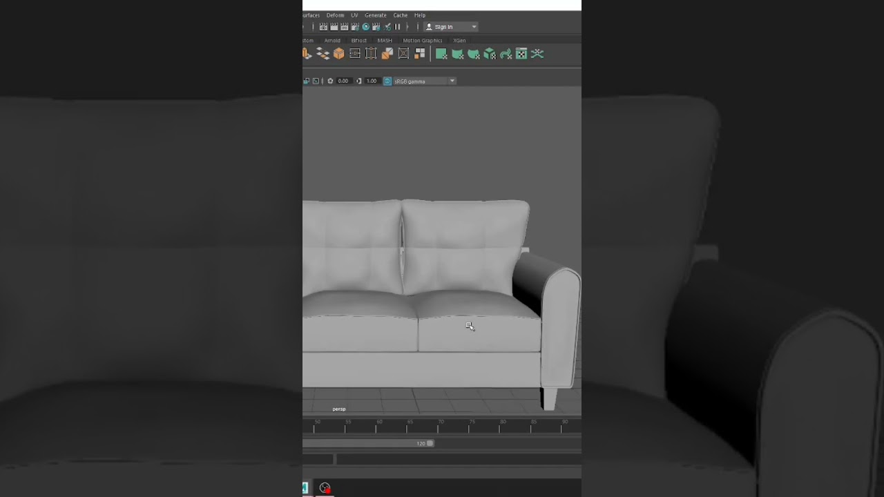 sofa modeling maya 