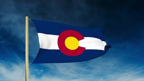 Colorado Flag Slider Style. Waving In The Win With Cloud Background Animation Stock Animation