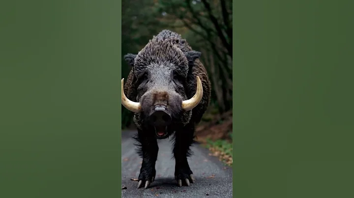 Angry Wild Boar Take Over the Road! 🐾🐗 #shorts