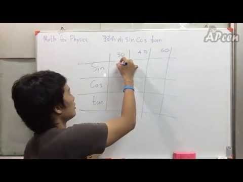 Math for Physics หลักการจำค่าของมุม sin cos tan 30,37,45,53,60