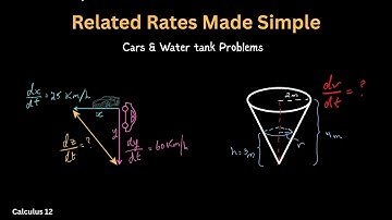 Related Rates Explained  Cars & Cone Tank Examples – Step-by-Step Calculus Tutorial