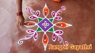 7 புள்ளி புதிய ரங்கோலி, simple 7 dots kolam, 7*1 rangoli, 7 to 1 dots rangoli flower, 7 pulli kolam