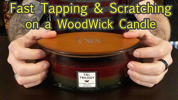ASMR Fast Tapping and Scratching on WoodWick Candle (& Lighting) No Talking - LOFI | Just Fine ASMR