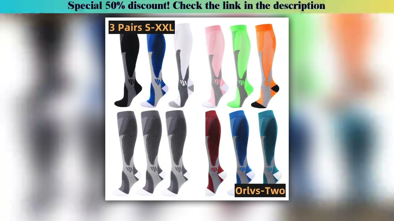 Hands-on S-XXL 3 Pairs Pack/Socks Compression Socks 30 Mmhg Fit For Medical Edema Diabetes Varicose